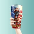 thumbnail image 3 of Firefighter French Bulldog Hero Rescue Fire Dept Fireman USA Flag 30oz Stainless Steel Tumbler Insulated Cup with Lid Dog Lover Gifts - 02026, 3 of 5
