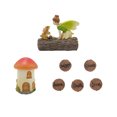 thumbnail image 2 of Set de adornos de jardín de resina | Decoración de maceta de tocón de árbol - Edificios de animales humanos realistas | Maceta suculenta de patio resistente a la intemperie | 7 Piezas | Estatuas, 2 of 9