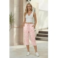 thumbnail image 3 of Ekouaer Womens Capri Pajama Pants 2026 Wide Leg Lounge Sleep Pants Soft Comfy Drawstring Pj Bottoms with Pockets, 3 of 7