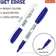 thumbnail image 2 of Wet Erase Markers, Shuttle Art 15 Pack Blue 1mm Fine Tip Smudge-Free Markers, Use on Laminated Calendars, Overhead Projectors, Schedules, Whiteboards, Transparencies, Glass, 2 of 7