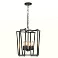 thumbnail image 6 of LovingAHome 4-Light Black Farmhouse Square Geometric Pendant Light for Dinning Room, Kitchen Island, 6 of 8