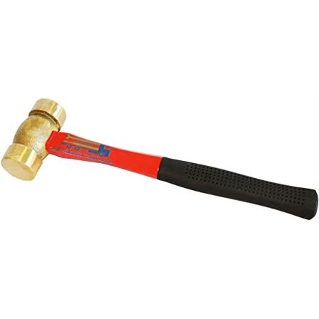 32 OZ. Brass Mallet with Fiberglass Shaft (Rubber Dipped Handle)