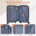 thumbnail image 5 of LIFERECORD Carry-On Luggage, 20 inch Hard Shell Rolling Suitcase for Travel Expandable Lightweight with Spinner Wheels TSA Lock, Dark Grey, 5 of 10