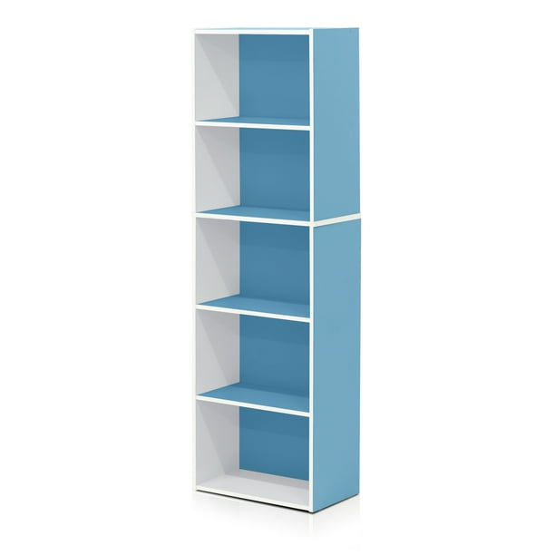 Furinno 11055 5 Tier Reversible Color, Elements Reversible Bookcase