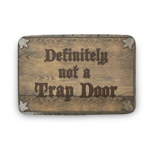Definitely Not A Trap Door Doormat, Funny Doomat, Joke Rug Decor Room, Classic Mat, Doormat Gift For Friends, Welcome Doormat,Home Decor,Front Back Door Mat,Coral Velvet Rug 17”x30”