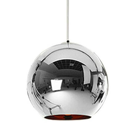 

15cm Glass Globe Chandelier Originality Electroplated Ball Chandelier Hanging Lights Ceiling Lamp for Restaurant Living Room (Silver)