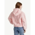 thumbnail image 2 of Justice Girl's Embossed Smiley Sherpa Jacket with Hood, Sizes XS - XL, 2 of 5