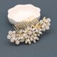 thumbnail image 1 of Ammei Tocado Peineta de Boda de Oro Rosa con Perlas y Cristales Accesorios para el Cabello de Boda Tocado de Novia o para Fiestas (Oro), 1 of 5