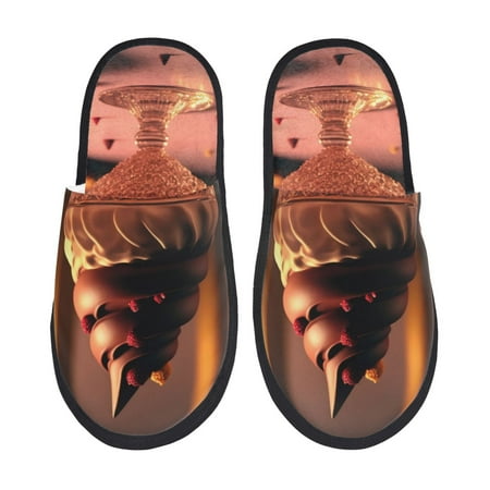 

Adobk Colorful Cake Ice Cream Print Slippers Indoor Outdoor Retro Slippers House Soft Fluffy Slides Cushion Furry Slippers-Medium