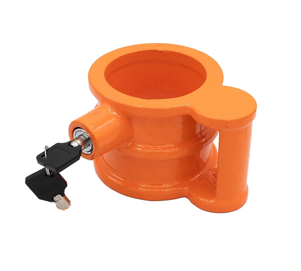 5th Wheel King Pin Lock Heavy Duty Powder Coated Cast Iron with Ergo
