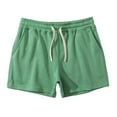 thumbnail image 7 of Aofany Men Solid Cotton Plus Size Shorts Elastic Mid-waist Lace-up Sports Shorts Beach Pants, 7 of 7