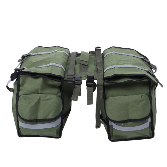 Alforjas de lona encerada para sillín para aventuras en bicicleta Bolsa trasera para bicicleta reflectante impermeable