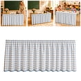 thumbnail image 4 of Multipurpose Rectangular Table Skirt, Teacher Desk Skirting Cover, Cabinet Hideaway Privacy Valance, 72×29 Inch Rod Pocket Decor Dust Curtain, Reusable Table Skirt for Workbench Office Decor, 4 of 7