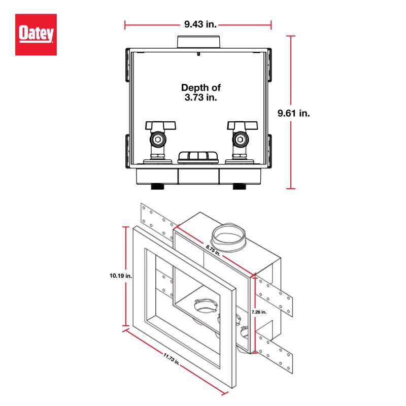 OATEY COMPANY 38530 Wash Mach Box/BRS Ball