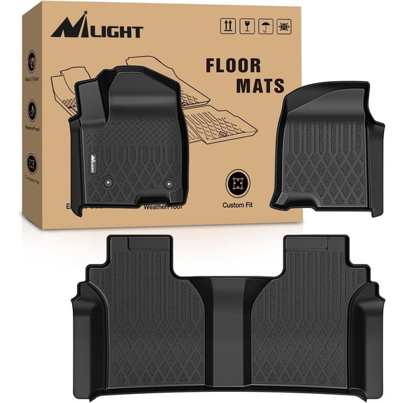 Nilight Floor Mats for Chevy Silverado GMC Sierra 1500 2019-2025, Chevrolet Silverado GMC Sierra 2500HD 3500HD Crew Cab 2020 2021 2022 2023 2024 2025 All Weather Custom Fit Heavy Duty Floor Liners