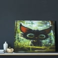 thumbnail image 3 of Kdxio Cute Big-Eyed Black Cat Pattern Canvas Wall Art for Living Room Wall Decor for Bedroom Bathroom Modern Framed Canvas Art Prints Ready to Hang,Horizontal, 3 of 6