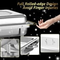 thumbnail image 3 of XYJBHB 2 Pack 8QT Chafing Dish Buffet Sets, Stainless Steel Chafing Dish with 1/3 Size Food Pan, Foldable Frame for Catering, Weddings, 3 of 7