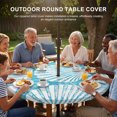 thumbnail image 3 of Round Outdoor Tablecloth with Umbrella Hole and Zipper, Turquoise Scallop Coastal Tablecloth with Elastic Waterproof, Summer Beach Nautical Patio Table Covers for 45" - 54" Picnic Pool Tables, 3 of 9