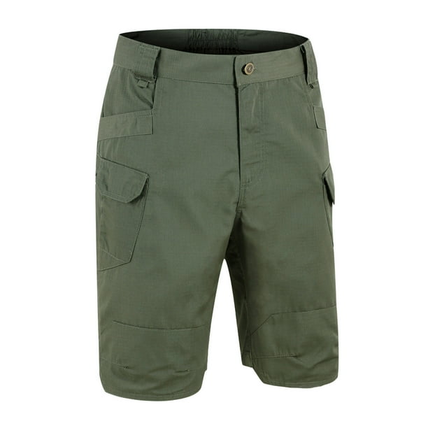 pstuiky Pantalones cortos deportivos para hombre, Pantalones cortos de senderismo para hombre, informales, secos y de trabajo, con múltiples bolsillos y sin cinturón.