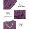 thumbnail image 6 of MoFiz Women's Solid Bamboo Pajamas Set Short Sleeve V-Neck Top and Capri Pants with Pockets Loungewear 2-Piece for Women, 6 of 7