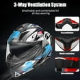 thumbnail image 3 of Bluetooth Modular Motorcycle Helmet DOT Approved Dual Visor Sun Shield Multi-Ventilation System Removable Washable Liner Aerodynamic Unisex Adult, 3 of 6