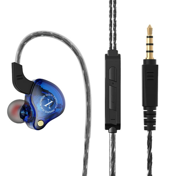 Auriculares con cable Portátil 96dB TPE Gancho de la oreja en la oreja Auriculares Cantando Voz Llamada Ejercicio Auricular con Micrófono Azul Inevent EL022393-02B