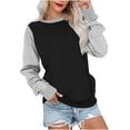 thumbnail image 1 of MeetoTime Sweat-Shirt pour Femmes Mode Automne Manches Longues Col Rond Ample avec Poche, 1 of 5
