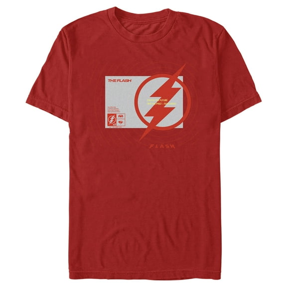 Men's The Flash Saving the Future and the Past Lighting Bolt Graphic Tee Red Medium