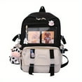 thumbnail image 3 of Vibrant Pastel Kawaii Backpack Rucksack - Spacious, Durable, and Adorable School Bookbag with Cute Pin, Accessories, and Multiple Pockets for Teen Girls, 3 of 5