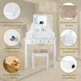 thumbnail image 5 of Topbuy Rotatable Mirror Vanity Set Makeup Dressing Table and Stool w/ 5 Drawers White, 5 of 8