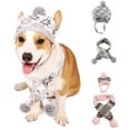 thumbnail image 2 of 1 Set Winter Pet Hat and Scarf | Cute Snowflake Bone Pattern - Skin-Friendly Knitted Beanie and Muffler for Dogs and Cats, 2 of 8