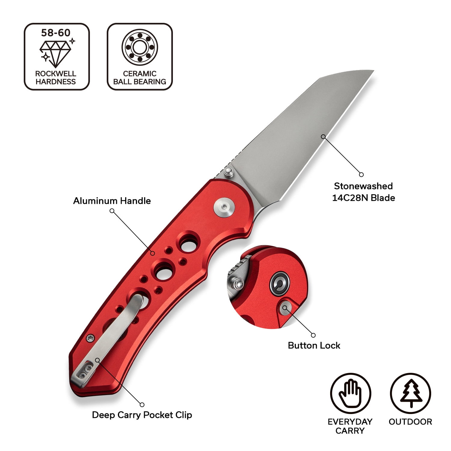 CIVIVI Pragma Prime Pocket Folding Knife with 3.49" 14C28N Blade C24067-2