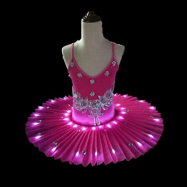 Profesional Led tutú Balett vestido niña niños Swan Lake Ballet disfraz plato bailarina vestido niños escenario fiesta ropa de baile