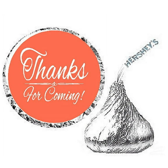 216ct Coral Thanks for Coming Party Favor Candy Decoration Stickers Labels Fits Kisses Chocolates Party Favors Envelope