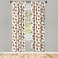 thumbnail image 2 of Ambesonne Dog Print Curtains, Bellied Puppies Lying, Pair of 28"x84", Dark Peach Blush White, 2 of 4