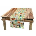 thumbnail image 1 of Cartoon Table Runner, Wild Fox Wolf with Leaves Flowers and Leafless Trees Print, Dining Room Kitchen Rectangular Runner, 3 Sizes, by Ambesonne, 1 of 2