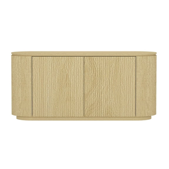 Olivia Modern 60 Sideboard with 4 Adjustable Shelves in Natural Oak