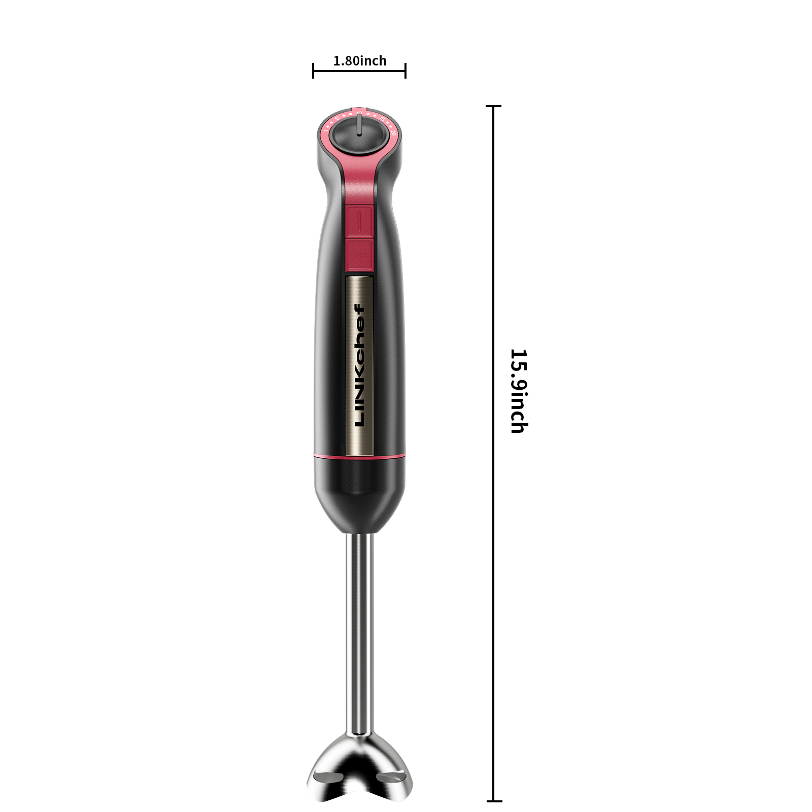 LINKChef 1000W Immersion Blender, 20-Speed, Black photo 5