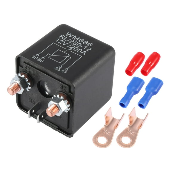 1 Set WM686 DC 12V 200A Car Boat Universal Charge Relay Switch Power with Terminal Connector Black