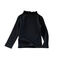 thumbnail image 2 of Fozruso Girls Long Sleeve Thermal Shirt With Lace Trim For Toddler And Kids Soft Fleece Lined Top For Winter Warmth Summer Tees,Sizes 5-6 Years Black, 2 of 7