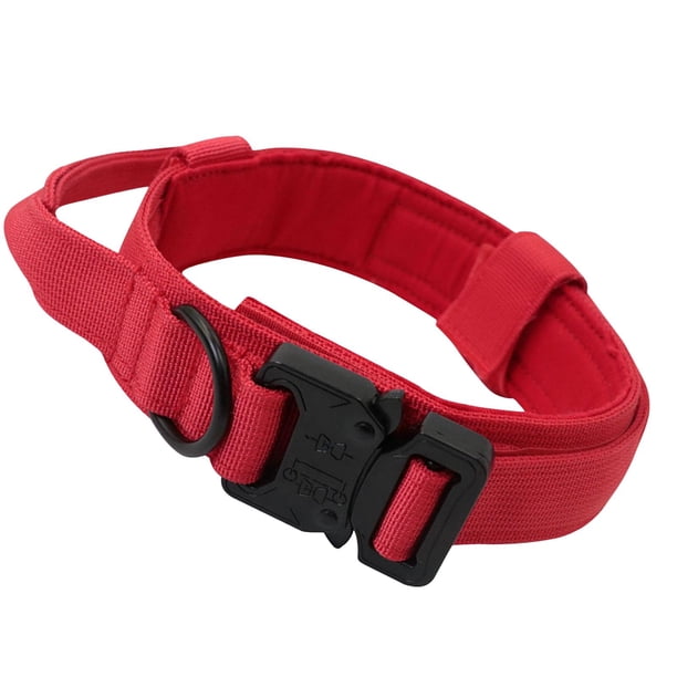 Collar de perro ajustable con mango de control, collar de entrenamiento para pequeños, medianos y grandes rojo Yuyangstore cuello grande