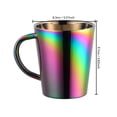 thumbnail image 3 of Stainless Steel Water Cup With Double-Layer Insulated Handle And Milk Cup, Espresso Coffee Mugs for Men & Women, Camping Cups with Handles, Rainbow, 3 of 6