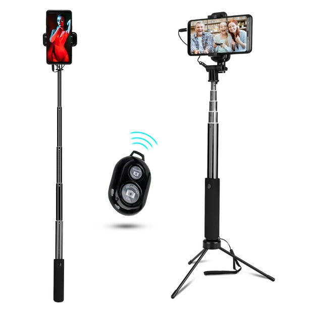 Bluetooth Selfie Stick Tripod, 43 Inch Extendable Flexible Selfie Stick Tripod with Detachable