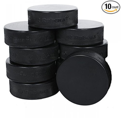 1 X Ice Hockey Pucks Rubber Orange Black Hockey Games Training Supplies 