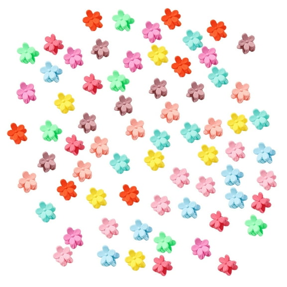 FOLOYORI 100Pcs Cartoon Hair Clip Small Flower Hair Clamps for Girls in Assorted Color