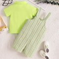 thumbnail image 5 of Wamejoo Baby Boy's Clothing Outfits for Boys Kids Summer Round Neck Short Sleeved 1t 2t 3t 4t 5t 6t Solid Color Short Sleeve Plaid Bib Jumpsuit Toddler Boy Clothes Outfit 2 Piece, 5 of 8