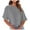 Gray, variant on Plus Size Tops for Women Crew Neck Blue Elbow-Length Solid Loose Fit Ladies Shirts