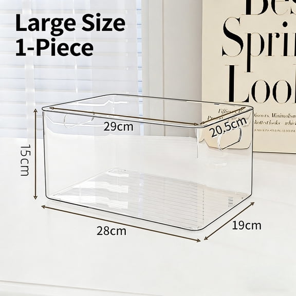 Clear Acrylic Storage Box - Stackable Desktop Organizer with Handle for Cosmetics, Snacks & Small Household Items (Multiple Sizes)
