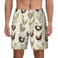 thumbnail image 2 of Picia Funny Chicken pattern Mens Swim Trunks with Compression Liner Stretch Beach Shorts Quick Dry with Zipper Pockets No-Chafing Board Shorts-Large, 2 of 9