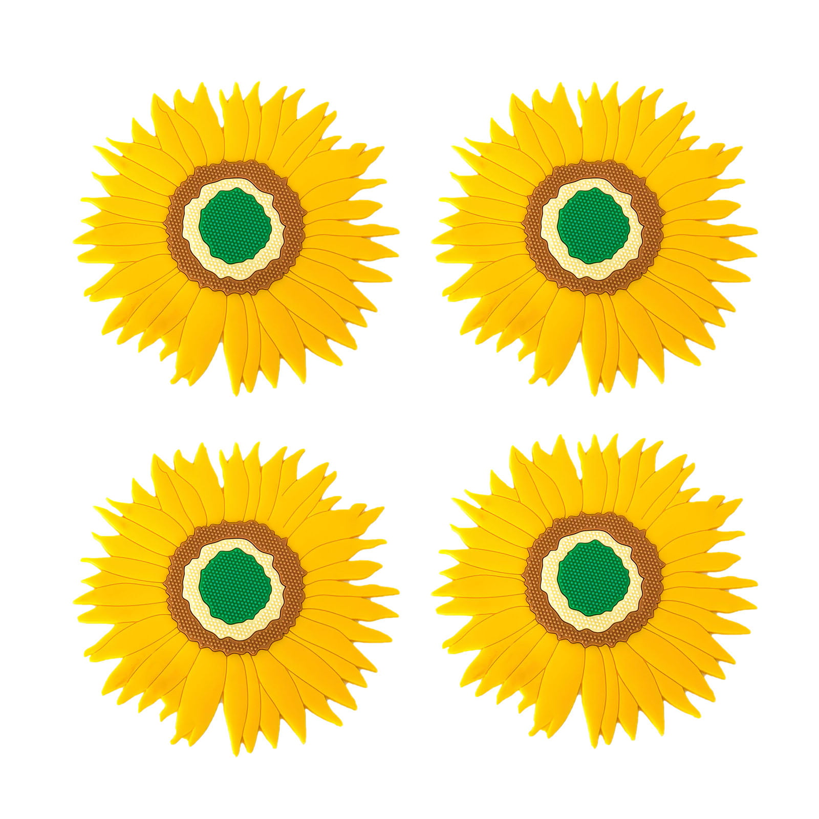 Great Gift Idea 4 pack Sunflowers Square Rubber Coaster set